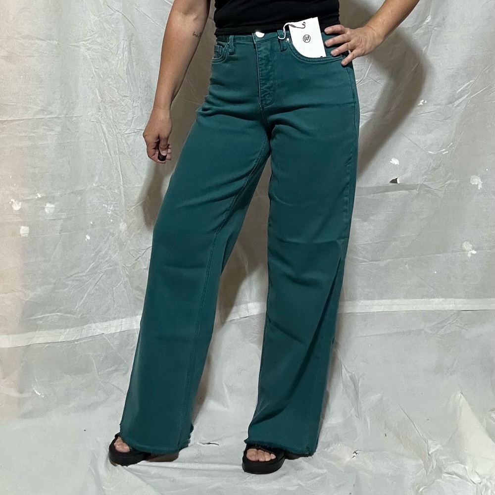 RFM garment dyed jeans, wide leg, NWT, size 5/27